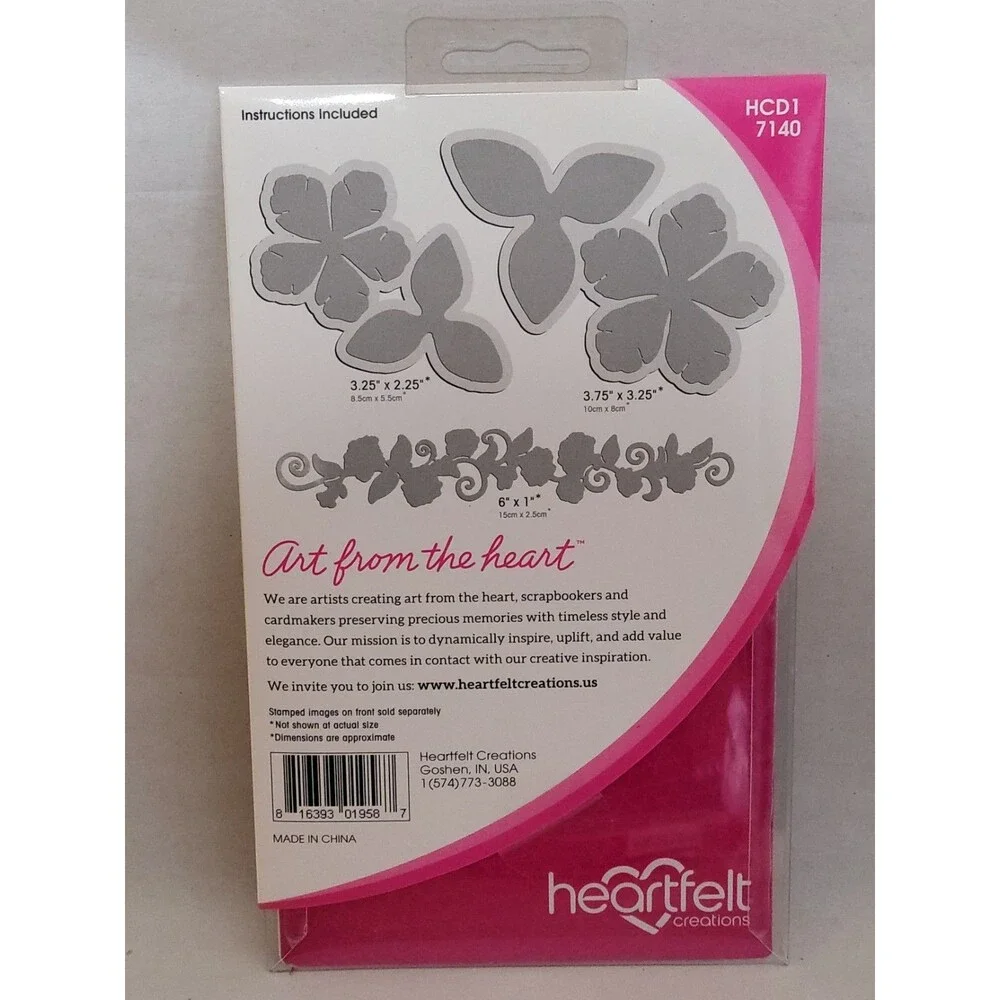 Heartfelt Creations Large Classic Petunia Craft Dies Cling Stamps Scrapbook